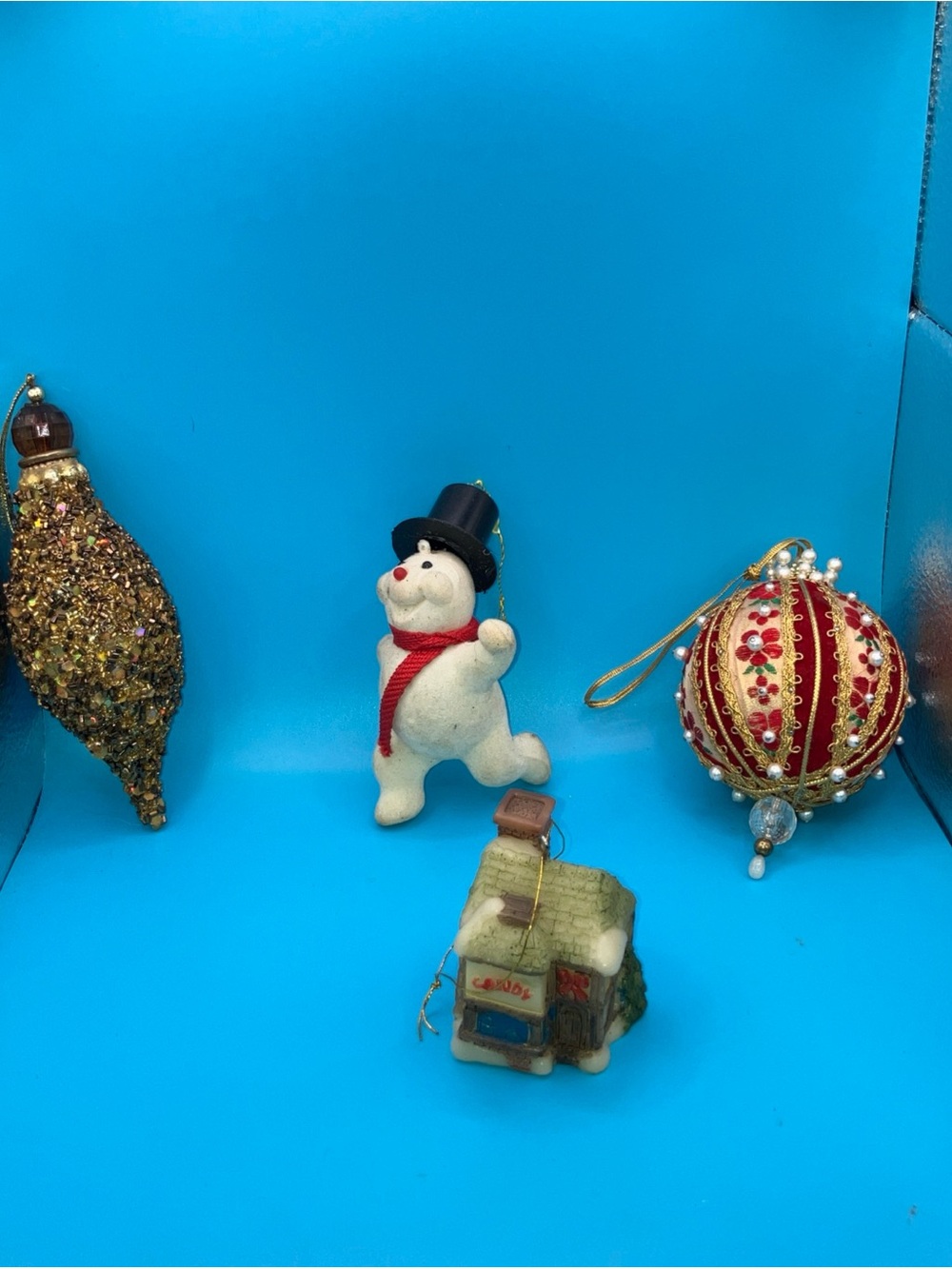 vintage christmas ornaments lot of 4